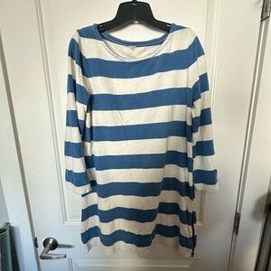 J. Crew Blue and White Striped Dress